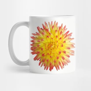 Yellow and Pink Dahlia Flower Mug